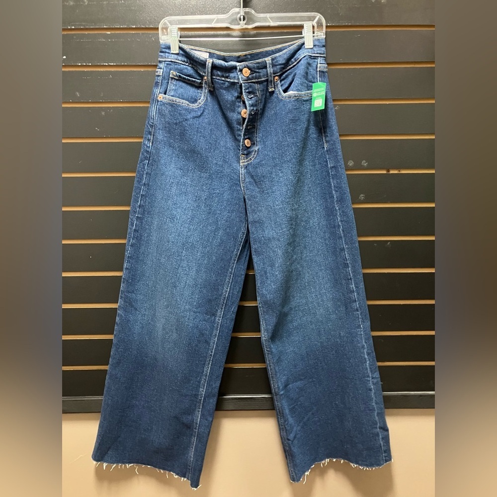 NWT GAP High Rise Stride Ankle Jeans Blue Wide Leg Size 30/10R